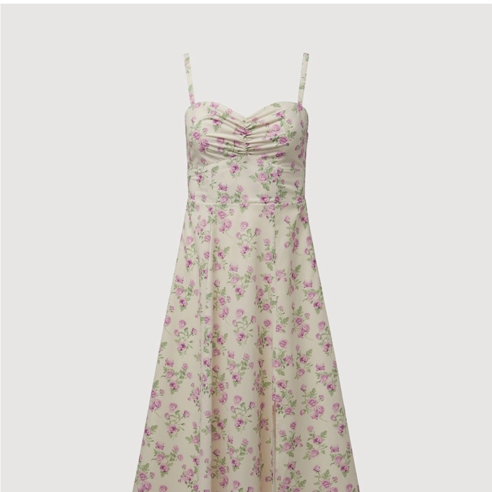 Rachel Parcell Strapless Dress with Pink Floral on Cream